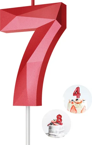 Vista 128 de Velas de cumpleaños con números (0 velas negras), forma de diamante 3D, decoración de pastel de feliz cumpleaños para niños y hombres, cumpleaños