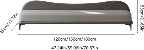 Vista 2 de LSLYTQ Bedroom Bench for End of Bed End of Bed Bench, Leather Long Bench, Upholstered Bedroom Bench for Living Room Foyer Indoor Entryway Gris