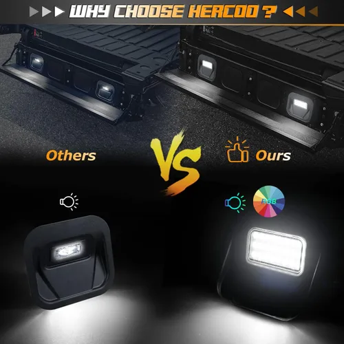 Vista 3 de Multipro Kit de Luz LED Flexible RGB Multicolor para Escalón de Compuerta Trasera y Plataforma de Camioneta Compatible con GMC Sierra 1500 2500 3500
