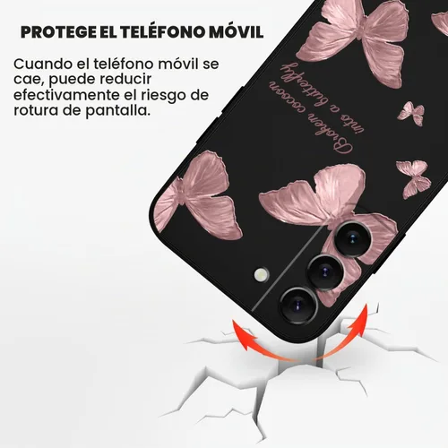 Vista 4 de LEECG Funda para Samsung Galaxy S22, Diseños de Flores Elegantes de Silicona Suave con Protección contra Caídas y Resistente a Huellas Dactilares