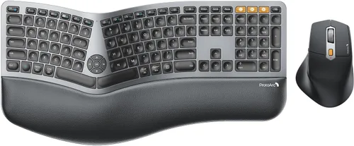 Vista 9 de ProtoArc Teclado y Ratón Inalámbrico Ergonómico, EKM01 Plus Combo de Teclado y Ratón Bluetooth Ergo de Tamaño Completo, Diseño Dividido