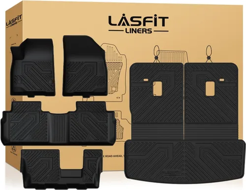 Vista 32 de LASFIT Alfombrillas para Freightliner Cascadia 2008-2017, protección para todo tipo de clima, revestimientos de automóvil de elastómero