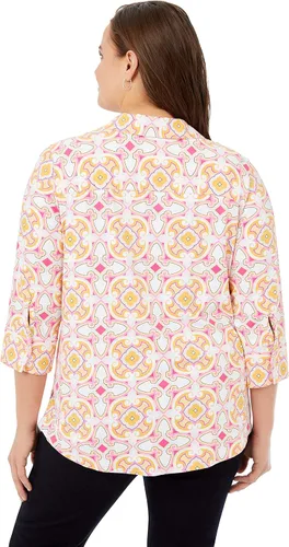 Vista 6 de Foxcroft Blusa de medallones de manga 34 para mujer