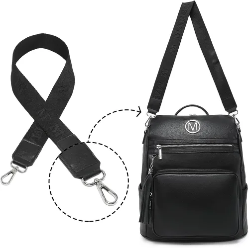 Vista 80 de MKP COLLECTION Mochila de moda para mujer, bolsa convertible grande para mujer, mochila de viaje, bolsa de hombro, juego de 2 piezas con borla, Beige