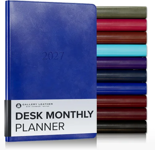 Vista 26 de Gallery Leather Agenda mensual grande 2026-2027 Acadia Navy