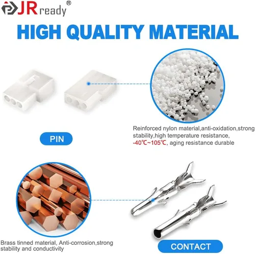 Vista 7 de JRready ST6480 Kit de clavijas de conector eléctrico de 2, 3, 4, 6, 9 y 12 pines con herramienta extractora de terminales de crimpado. 160 juegos.