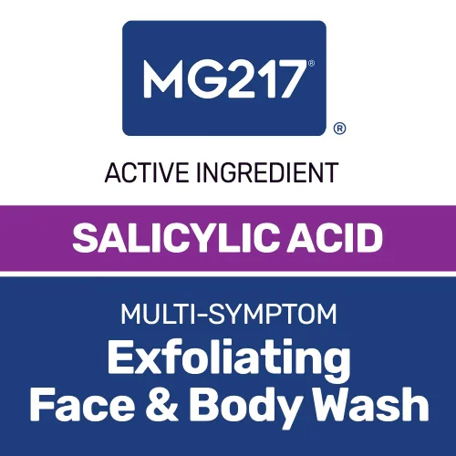 Vista 7 de MG217 Jabón facial y corporal exfoliante medicado para síntomas de psoriasis, ácido salicílico, ácido hialurónico, niacinamida, ceramidas, 8 onzas