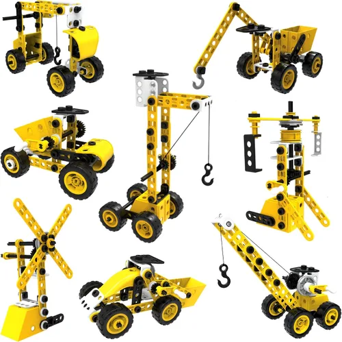 Vista 8 de Mobius - Juego de construcción STEM 12 en 1, 152 piezas, juguete de Naranja y azul - 12 en 1 - 152 piezas