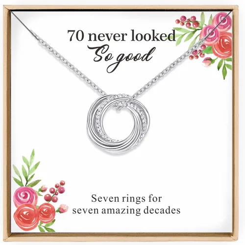 Vista 10 de Regalos de cumpleaños para mujer, collar de plata de ley 30, 40, 50, 60, 70, 80, 90, cumpleaños, 3, 4, 5, 6, 7, 8, 9, joyería de la década de 30