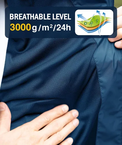 Vista 45 de SWISSWELL Chaqueta impermeable para hombre, rompevientos, ligera con capucha para uso diario casual