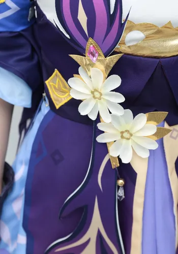 Vista 5 de DAZCOS Disfraz de cosplay Keqing para mujer para Halloween