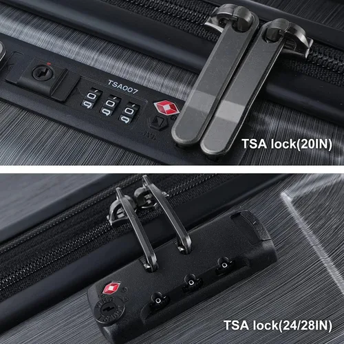 Vista 5 de TydeCkare Juego de equipaje ABS+PC ruedas giratorias ligeras de 2028 pulgadas., Negro -, Moda