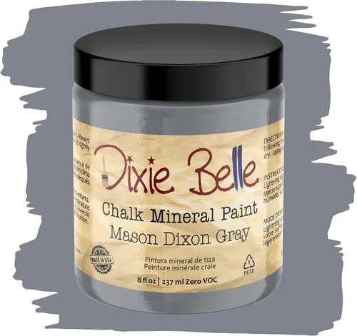 Vista 198 de Pintura para muebles con acabado de tiza Dixie Belle Paint Company - Amatista (4oz) - Pintura mineral de tiza chic púrpura profundo mate