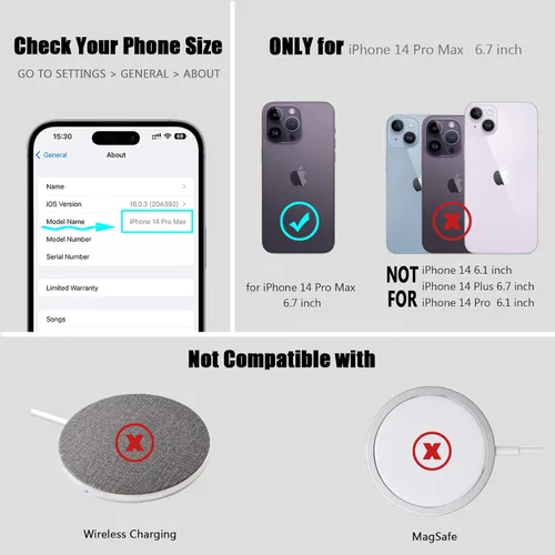 Vista 82 de Nvollnoe - Funda para iPhone 14 con tarjetero [tienda de 5 tarjetas] Negro - Almacenamiento más grande