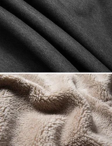 Vista 7 de Gihuo Chaqueta cálida con capucha y forro sherpa de invierno para hombre