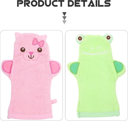 Vista 5 de Guantes de baño, guantes de ducha, guantes exfoliantes, guantes exfoliantes para la piel, guantes exfoliantes para el cuerpo, guantes para niños