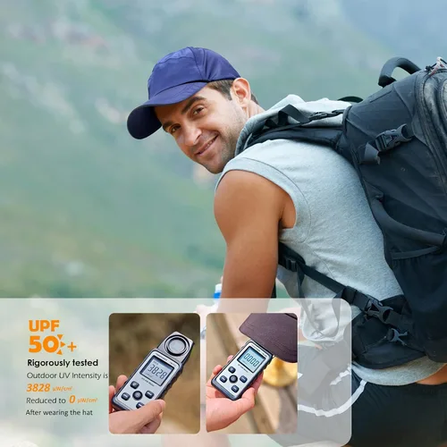 Vista 65 de Gorra de béisbol impermeable para hombre, sombrero de lluvia plegable para correr al aire libre, sombrero de pesca solar
