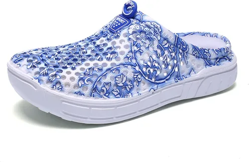 Vista 11 de LIBINXIF Zuecos de jardín para mujer, de malla, transpirables, sandalias de playa, zapatos de ducha, zapatos de agua, zapatos antideslizantes