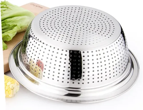 Vista 9 de UPKOCH Colador de metal Colador de malla fina, 1 colador de acero inoxidable, colador de lavado de arroz, colador de metal, escurridor de frutas