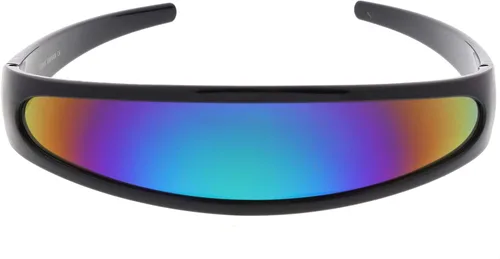 Vista 9 de zeroUV - Gafas de sol con visera de lente espejada de color cíclope estrecho futurista