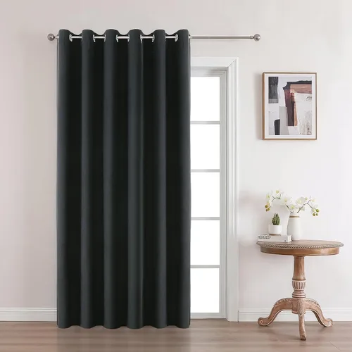 Vista 22 de Joydeco Cortinas opacas de 84 pulgadas de largo, 2 paneles burg, cortinas de oscurecimiento de habitación para dormitorio, cortinas térmicas Negro