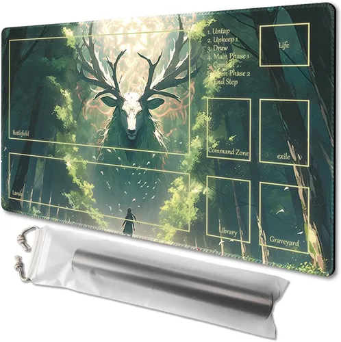 Vista 18 de MTG - Tapete de juego de tamaño 24 x 14 pulgadas, impresión antideslizante, ideal para entusiastas de los juegos de cartas, tapete de juego TCG