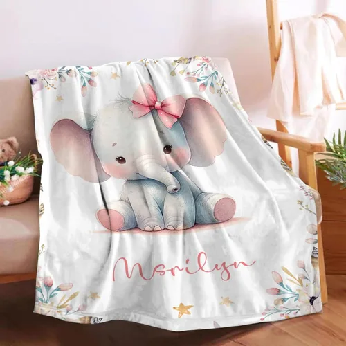 Vista 26 de Manta de bebé personalizada para niñas y niños pequeños, recién nacidos, regalos personalizados de vaca floral con nombre y texto, 40 x 30 pulgadas