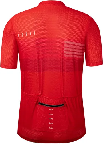 Vista 24 de GCRFL Maillot de ciclismo para hombre con 3+1 bolsillos con cremallera manga corta ciclismo ciclismo camiseta de ciclismo transpirable tela de malla