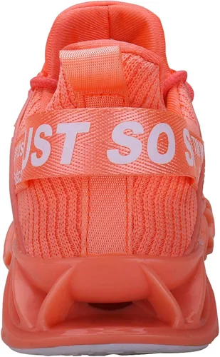 Vista 4 de UMYOGO Tenis deportivos antideslizantes para mujer tipo hoja para caminar 1 blanco