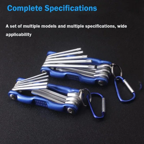 Vista 6 de Utoolmart Juego de llaves hexagonales, juego de llaves Allen 8 en 1, herramienta de reparación de llaves combinadas plegables para tornillo