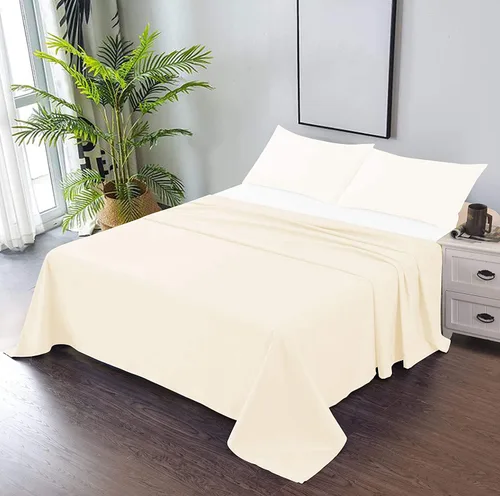 Vista 7 de TBM 1PC Solid Flat Sheet Smooth Touch Hotel Quality 100% Egyptian Cotton Perfectly Fit for Oversize and Extra Height Bed Solid 600 Thread Count