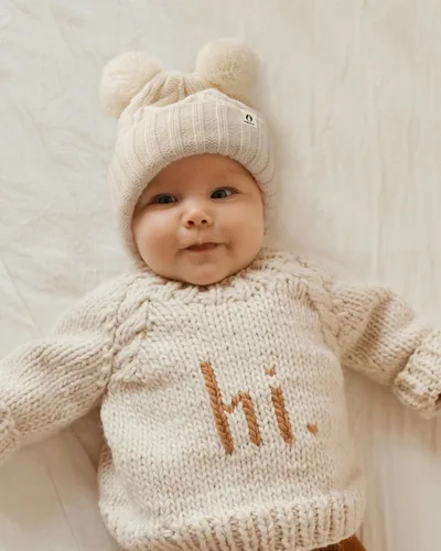 Vista 6 de FURTALK Gorro de invierno para bebé con pompón, gorro de punto cálido para niños y niñas