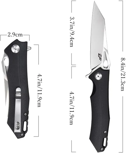 Vista 2 de Eafengrow EF934 Cuchillo de bolsillo D2 Hoja de acero Cuchillo plegable G10 Mango Liner Lock Camping Survival Tool Cuchillos para acampar al aire