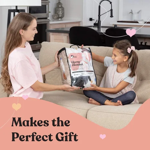 Vista 2 de Manta de caballo para niñas, regalo perfecto para niñas, suave y acogedora manta de 50 x 60 pulgadas, amada por niños y nietas, regalos ecuestres