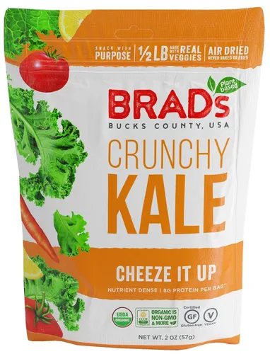 Vista 2 de Brad's Cheeze It Up - Col rizada crujiente a base de plantas, sin gluten, 2 onzas (paquete de 12)