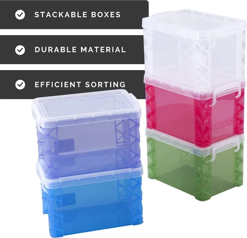Vista 4 de Advantus Super Stacker - Caja de fichas de índice de 3 x 5 pulgadas, soporte para notas, colores surtidos, 1 unidad (paquete de 2)