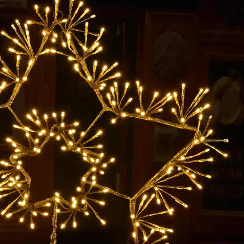Vista 4 de Lightshare 320 luces LED de estrella de Navidad de 24 pulgadas, luces parpadeantes, blanco cálido, enchufe para decoración del jardín del hogar