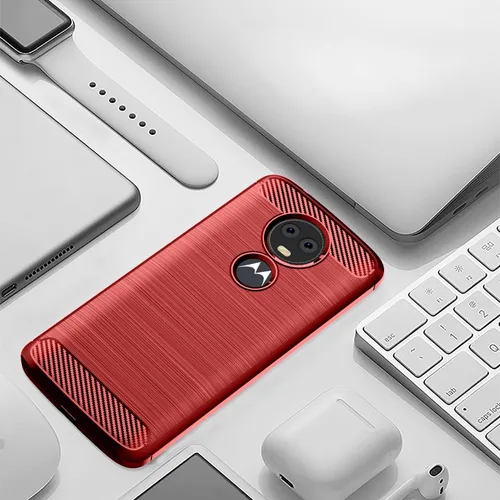 Vista 7 de Asuwish Funda protectora para Moto E5 Plus E 5 Supra con protector de pantalla y accesorios de celda de TPU suave delgada y suave, Motorola E5+ Rojo