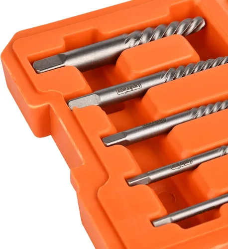 Vista 8 de Luckyway Juego de extractor de tornillos dañados de 5 piezas, herramienta extractor de tornillos dañados y pelados, juego de extractor de pernos