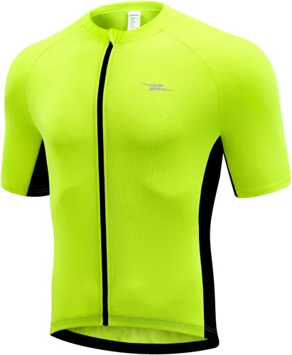 Vista 6 de Przewalski Camiseta de ciclismo para hombre, con cremallera completa, con 3 Negro