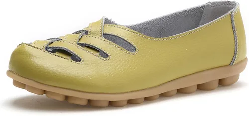 Vista 9 de VenusCelia Mocasines planos para caminar con nidos trenzados para mujer Beige