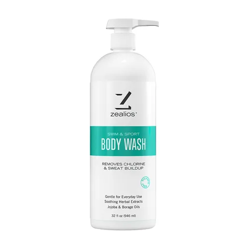 Vista 9 de Zealios Swim & Sport Gel de baño para nadadores y atletas de 8 onzas, solución para el cuidado de la piel para hombres y mujeres, elimina el cloro