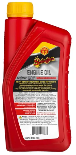Vista 2 de Schaeffer Manufacturing Co. 9000CK4-012 SynShield OTR Plus Aceite de motor diésel sintético completo 5W-40, botella de 1 cuarto de galón