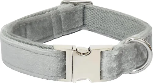Vista 6 de Bubblepup Collar de terciopelo para perro, collar suave para perros pequeños, medianos y grandes