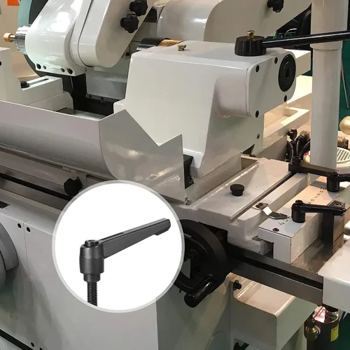 Vista 5 de uxcell M6 x 0.472 in Mango de palanca de sujeción ajustable Rosca Botón de trinquete macho roscado Perillas de bloqueo Manijas de tornillo giratorio