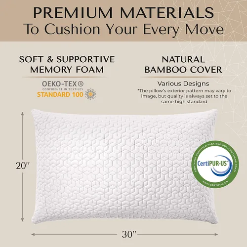 Vista 3 de Mueller Nirvana - Almohada cervical ajustable de espuma viscoelástica, almohadas cervicales inodoras para aliviar el dolor, almohada ortopédica