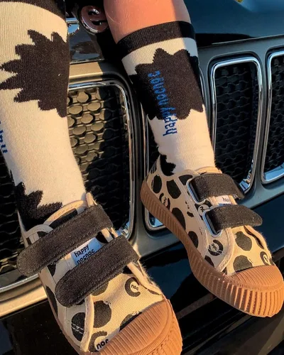 Vista 6 de Zapatos para niños y niñas, zapatos de lona con velcro y suela de color caramelo, tallas 6-14