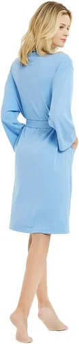 Vista 2 de U2SKIIN Batas para mujer, 100% algodón, ligeras, mangas 34, kimono, de punto, suave, para descansar, bata de baño corta
