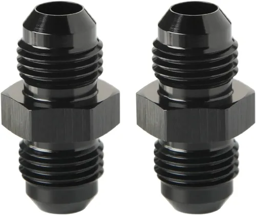 Vista 29 de 3AN macho a 3AN macho Flare 45 grados Unión acoplador adaptador de montaje aluminio negro