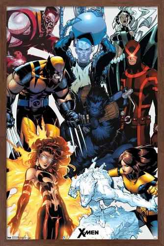 Vista 16 de Trends International Marvel Comics - The X-Men - Collage Wall Poster, 14.725" x 22.375", Barnwood Framed Version Versión enmarcada Barnwood